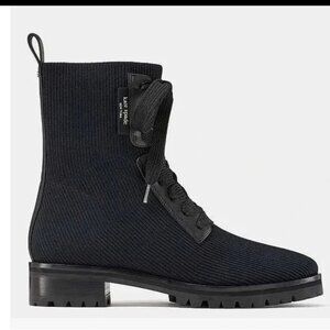 Kate Spade Merigue Black Combat Boots NIB Sz 10
